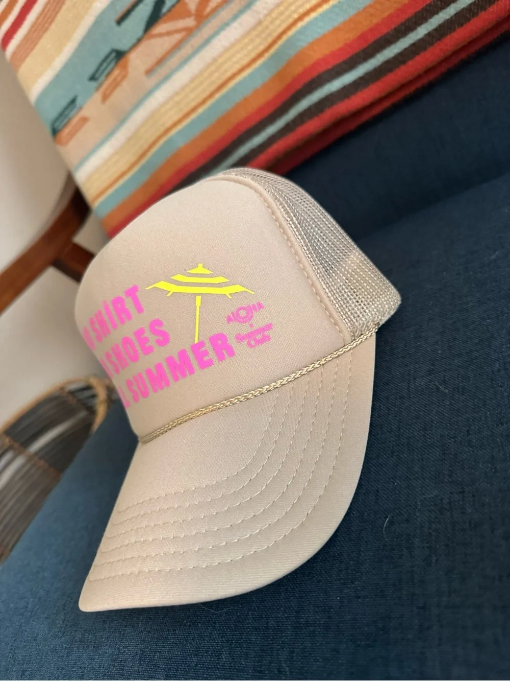 NEW Aloha No Shirt No Shoes All Summer Dune Trucker Hat